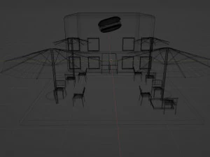 &Aacute;rea de ver&atilde;o de uma lanchonete Modelo 3D