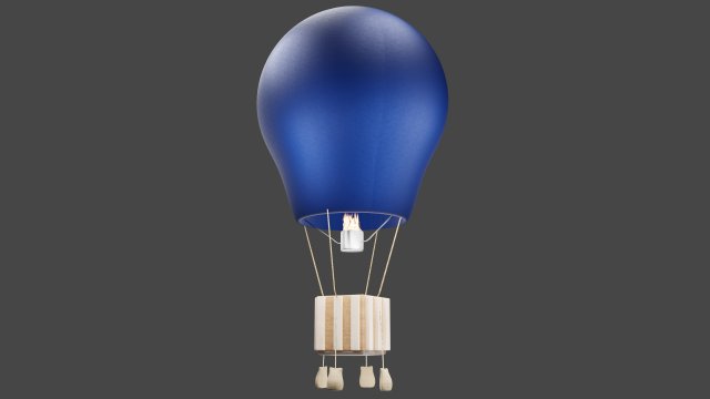 Hot air balloon in flight 3D 모델 .c4d .max .obj .3ds .fbx .stl .blend 