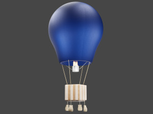 Hot air balloon in flight 3D Model