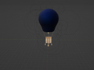 Hot air balloon in flight 3D 모델