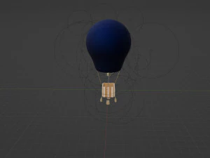 Hot air balloon in flight 3D Model