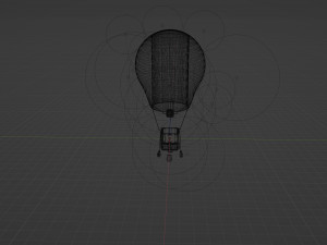 Hot air balloon in flight 3D 모델