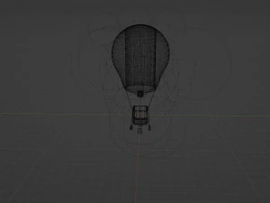 Hot air balloon in flight 3D Model