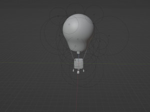 Hot air balloon in flight 3D 모델