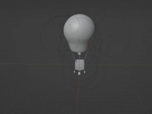 Hot air balloon in flight 3D Model
