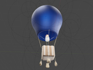 Hot air balloon in flight 3D 모델