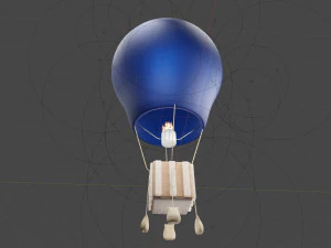 Hot air balloon in flight 3D Model