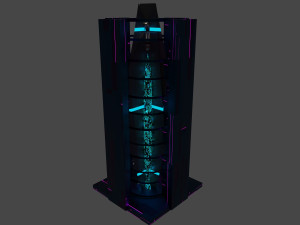 Rocket with electromagnetic launcher 3D Model