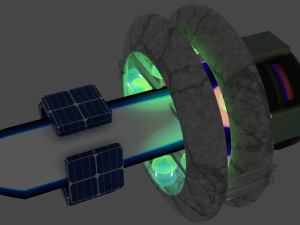 The concept of the spaceship of the future Modello 3D