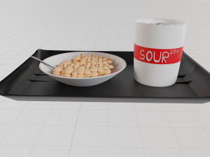 Dumplings with sour cream 3D Model