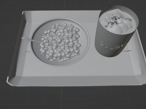 Dumplings with sour cream 3D Model