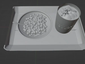 Dumplings with sour cream 3D Model