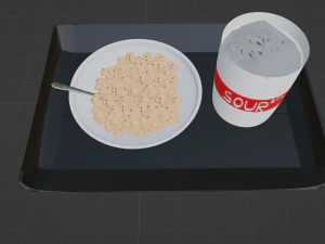 Dumplings with sour cream 3D Model