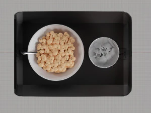 Dumplings with sour cream 3D Model