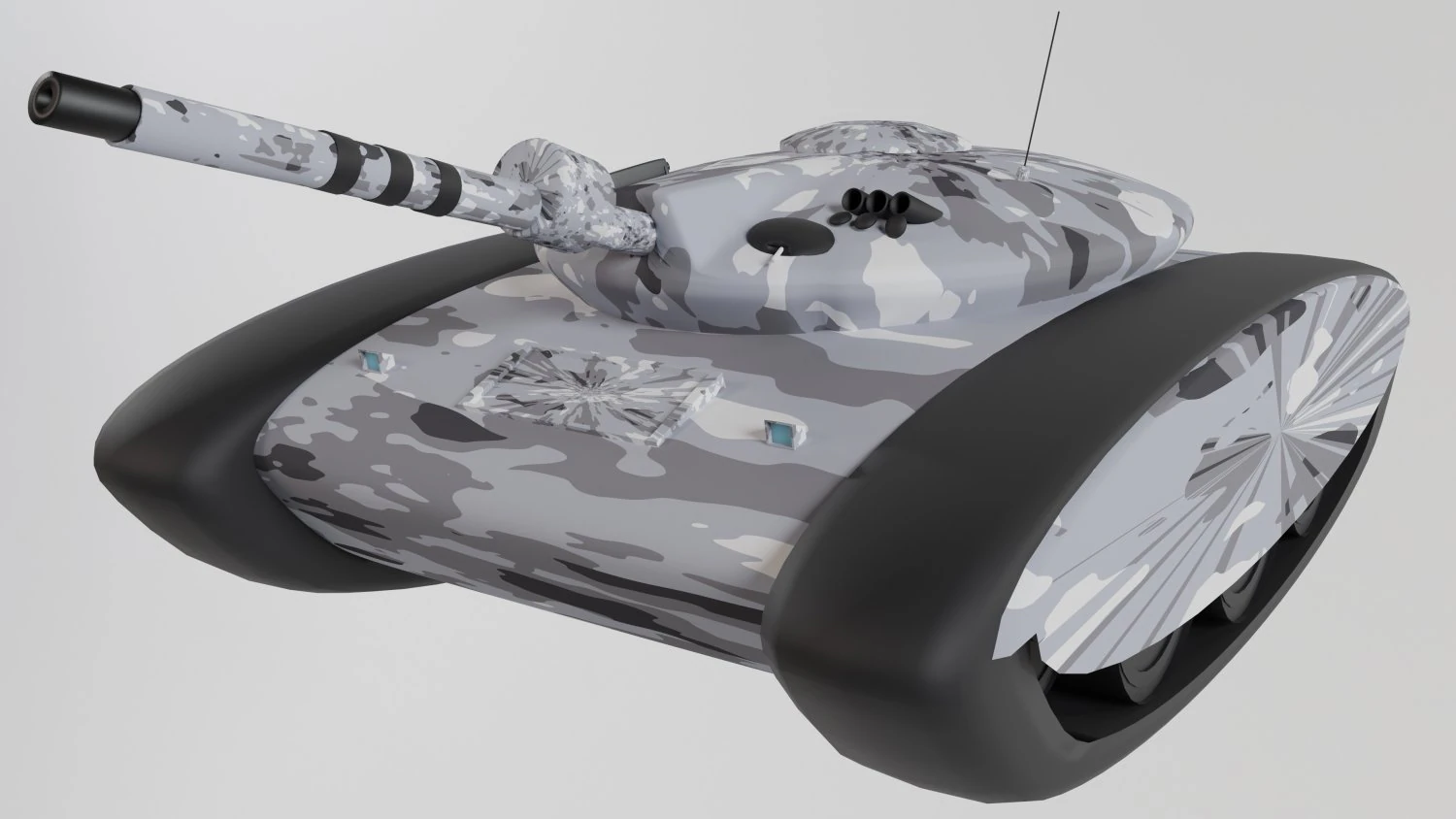 Gray toy tank 3D Model .c4d .max .obj .3ds .fbx .stl .blend