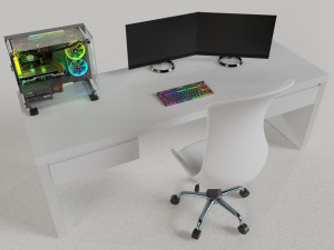 Workplace at the computer 3D Model