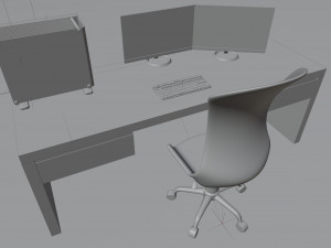 Workplace at the computer Model 3D