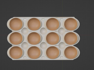 Chicken eggs in a tray 3D Model