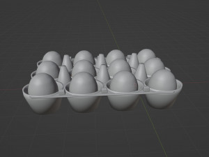 Chicken eggs in a tray 3D Model