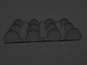Chicken eggs in a tray 3D Model
