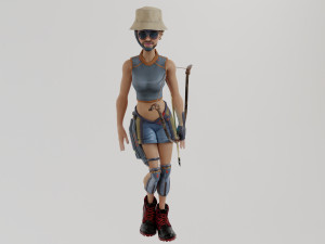 Unusual woman from the future 3D Model