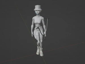 Unusual woman from the future 3D Model
