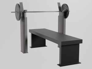 Bench for bench press 3D Model
