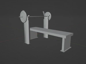 Bench for bench press 3D Model