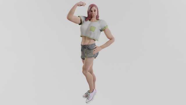 Strong girl Modelo 3D .c4d .max .obj .3ds .fbx .stl .blend 