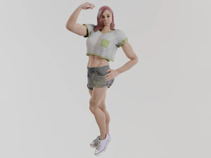 Starkes Mädchen 3D Modell