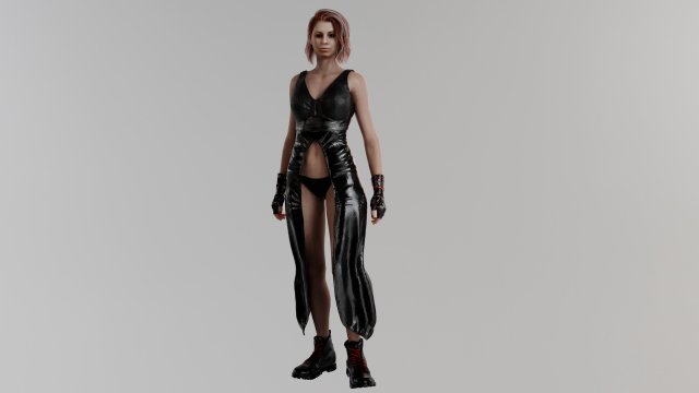 Young witch in black Modelo 3D .c4d .max .obj .3ds .fbx .stl .blend 