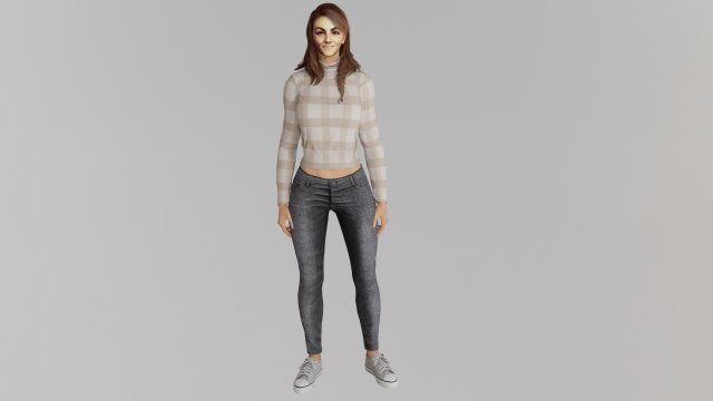 Cute girl 3Dモデル .c4d .max .obj .3ds .fbx .stl .blend 