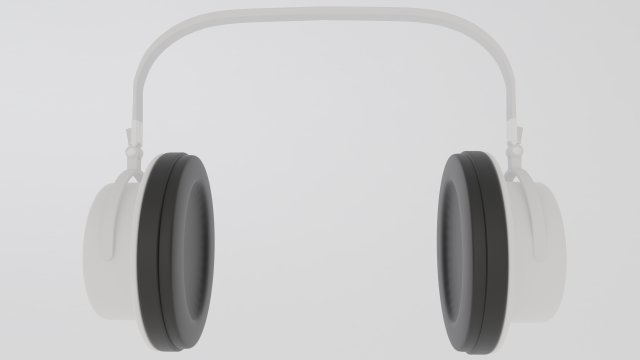 White headphones with black ear pads 3D Модель .c4d .max .obj .3ds .fbx .stl .blend 