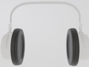 White headphones with black ear pads 3D Model