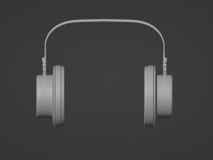 White headphones with black ear pads 3D Модель