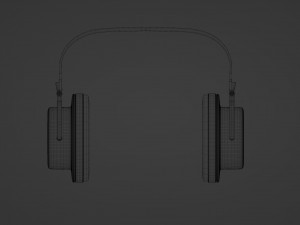 White headphones with black ear pads 3D Модель