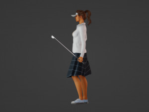 Girl with a golf club Modelo 3D