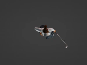 Garota com um taco de golfe Modelo 3D