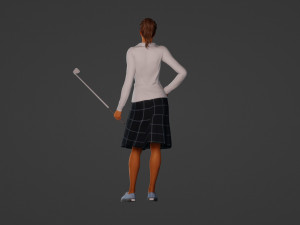 Girl with a golf club Modelo 3D