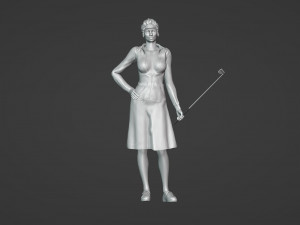 Girl with a golf club Modelo 3D