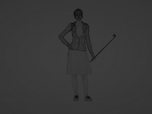 Girl with a golf club Modelo 3D