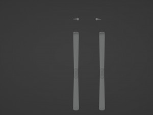 Skis and sticks 3D Model