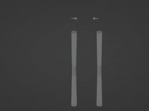 Skis and sticks 3D Model