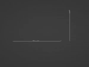 Skis and sticks 3D Model
