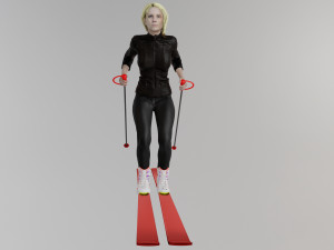 Girl skiing 3D Model