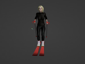 Girl skiing 3D Model