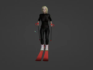 Girl skiing 3D Model