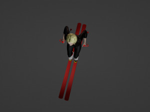 Girl skiing 3D Model