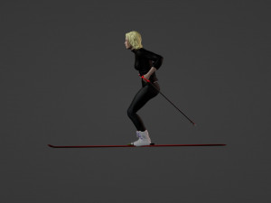 Girl skiing 3D Model