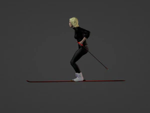 Girl skiing 3D Model